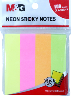 Bločky lepiace 76x19mm, 4-farby